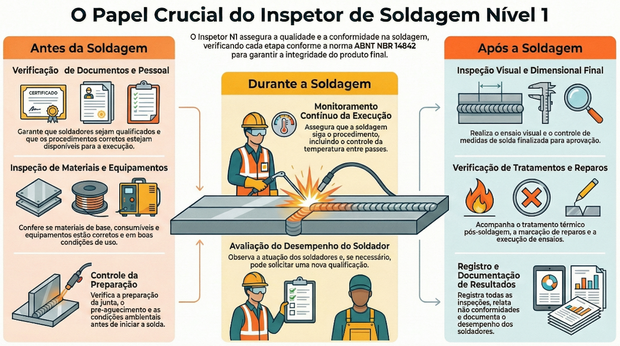 O Papel Essencial do Inspetor de Soldagem Nível_1: Um Guia Baseado na ABNT NBR 14842